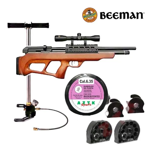 Rifle Pcp Beeman Under Lever Cal. 6.35 + Mira 4x32 + Bomba