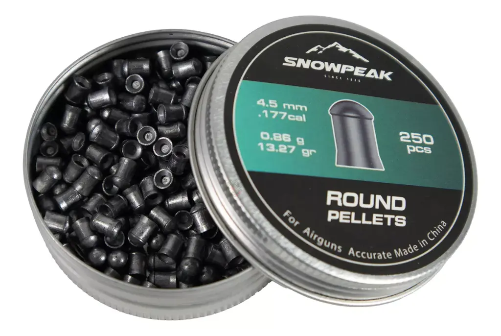 SNOWPEAK Diábolo Lead Pellet 4.5 mm ROUND PELLET 13.27 GR Lata con 250 pcs