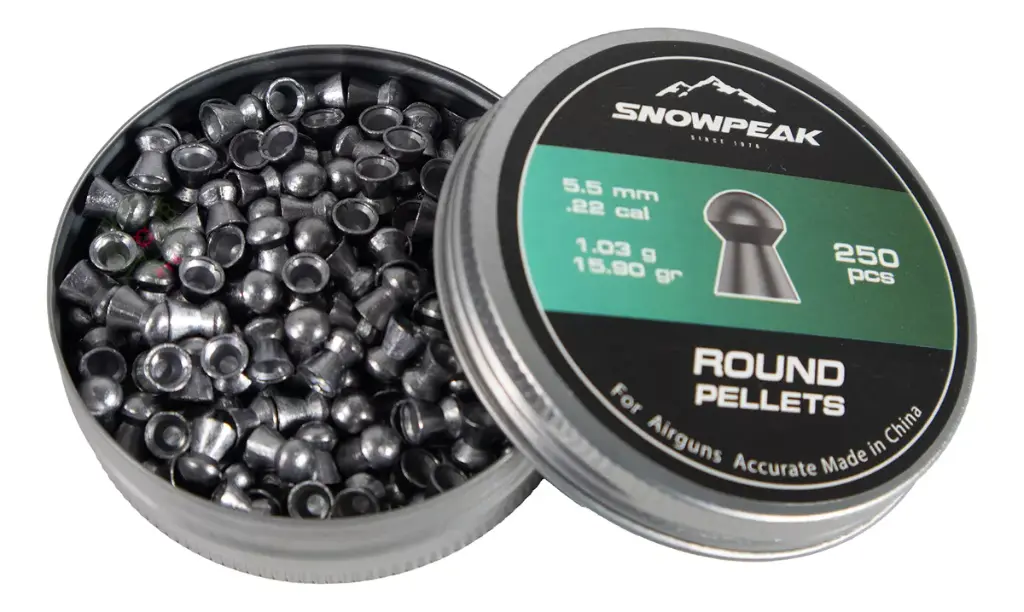 SNOWPEAK Diábolo Lead Pellet 5.5 mm ROUND PELLET 15.90 GR Lata con 250 pcs