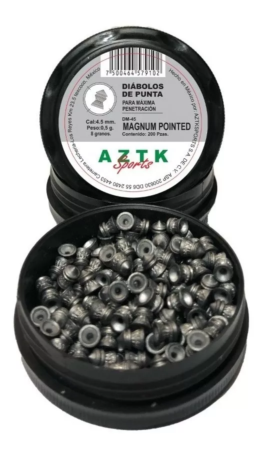 AZTK Diábolo Magnum 4.5 mm MAGNUM PONITED Estuche 200 piezas