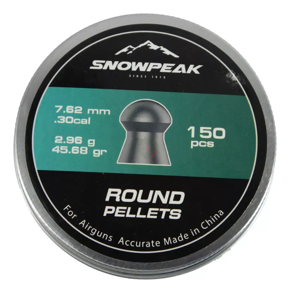 SNOWPEAK Diábolo Lead Pellet 7.62 mm ROUND PELLET 45.68 GR Lata con 150 pcs