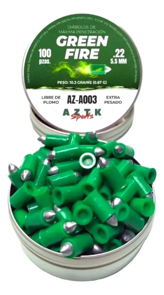 AZTK Diábolo Green Fire 5.5 mm Pointed Express 100 pzas.