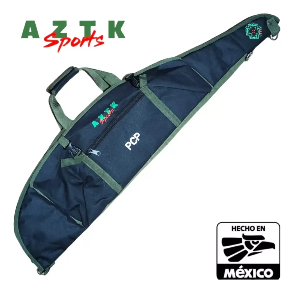 AZTK Funda Rifle PCP con Bolsa para bomba NEGRA CON VERDE