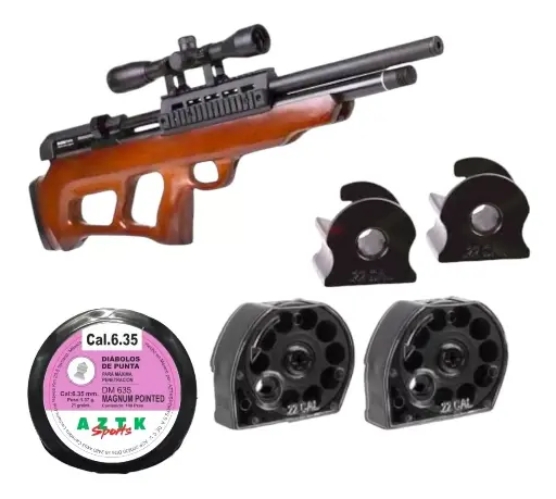 [FG1BE.13595.635] Beeman Rifle PCP 6.35 mm UNDER LEVER REGULADO (Wood stock) Mira 4X32