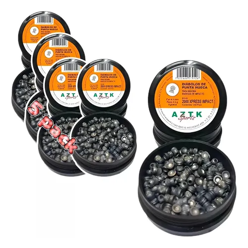 [KT.05.DPX_45] Diábolos Aztk Punta Hueca 5-pack Cal. 4.5 / 1000 Piezas