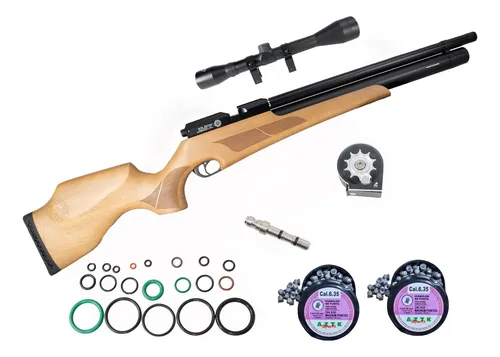 [KT.M16_635.6042640.02.DPM_635] Rifle Pcp Aztk Triceratops 6.35mm Regulado + Mira + Diabolos