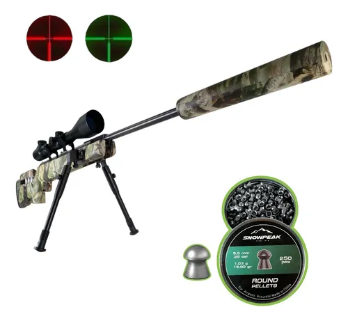 [KT.GR1250SC_55.60403940WL.RP159_55] Rifle Aztk Sniper Camuflaje 5.5 + Mira + Diábolos + Bipode