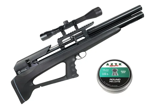 [KT.P35_55.6032432.RP159_55] Rifle Pcp Aztk Carnotauro P35 Regulado 5.5 + Mira Y Diabolos