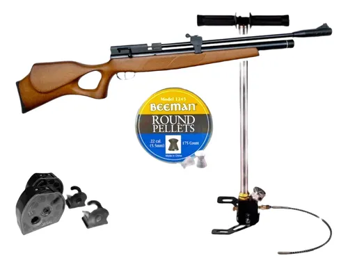 [KT.1518_55.ZY0013SS.1245_55] Kit Pcp Beeman Rifle Comander + Bomba 3 Etapas + 175diabolos