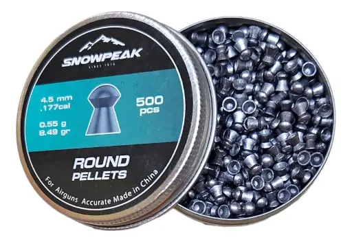 [FG1SP.RP849.45] SNOWPEAK Diábolo Lead Pellet 4.5 mm ROUND PELLET 8.49 GR Lata con 500 pcs