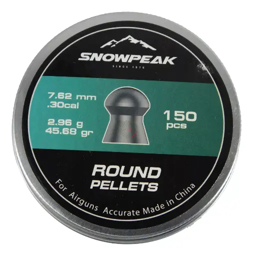 [FG1SP.RP4568.762] SNOWPEAK Diábolo Lead Pellet 7.62 mm ROUND PELLET 45.68 GR Lata con 150 pcs