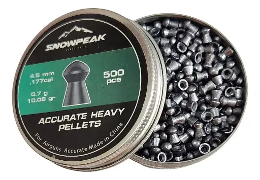 [FG1SP.AHP1008.45] SNOWPEAK Diábolo Lead Pellet 4.5 mm ACCURATE HEAVY PELLETS 10.08 GR Lata con 500 pcs